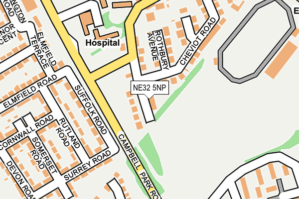 NE32 5NP map - OS OpenMap – Local (Ordnance Survey)