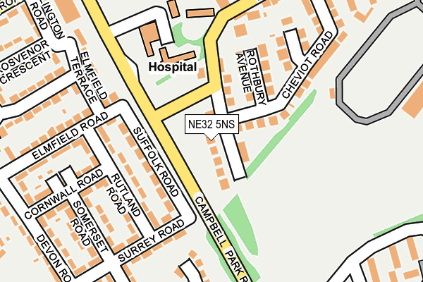 NE32 5NS map - OS OpenMap – Local (Ordnance Survey)