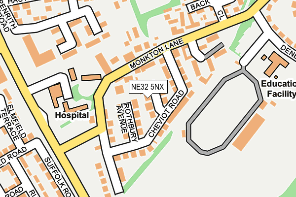NE32 5NX map - OS OpenMap – Local (Ordnance Survey)