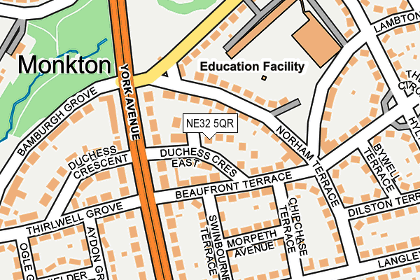 NE32 5QR map - OS OpenMap – Local (Ordnance Survey)