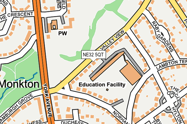 NE32 5QT map - OS OpenMap – Local (Ordnance Survey)