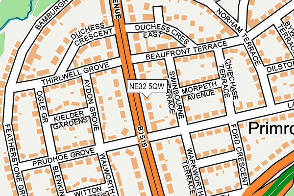 NE32 5QW map - OS OpenMap – Local (Ordnance Survey)