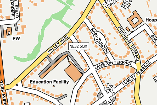NE32 5QX map - OS OpenMap – Local (Ordnance Survey)