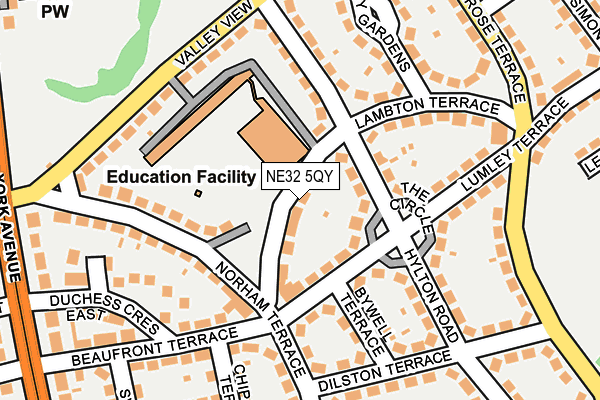 NE32 5QY map - OS OpenMap – Local (Ordnance Survey)