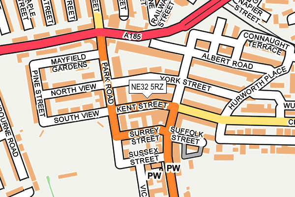 NE32 5RZ map - OS OpenMap – Local (Ordnance Survey)