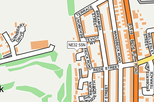 NE32 5SN map - OS OpenMap – Local (Ordnance Survey)