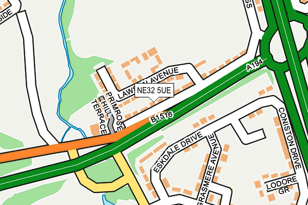NE32 5UE map - OS OpenMap – Local (Ordnance Survey)