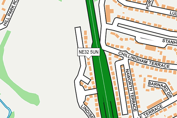 NE32 5UN map - OS OpenMap – Local (Ordnance Survey)