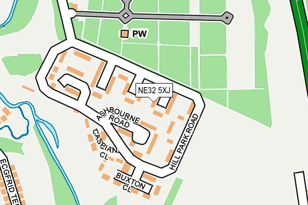 NE32 5XJ map - OS OpenMap – Local (Ordnance Survey)