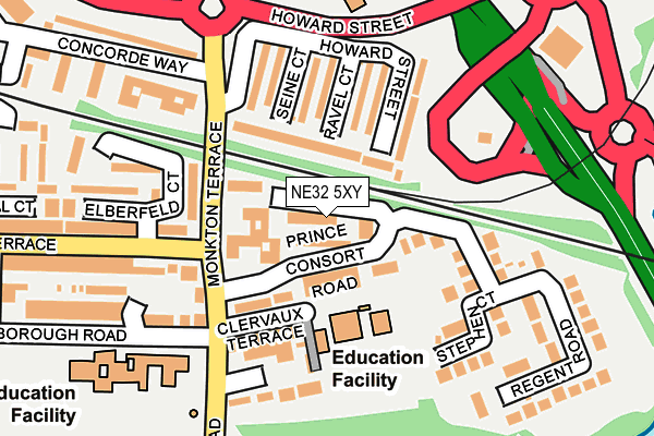 NE32 5XY map - OS OpenMap – Local (Ordnance Survey)