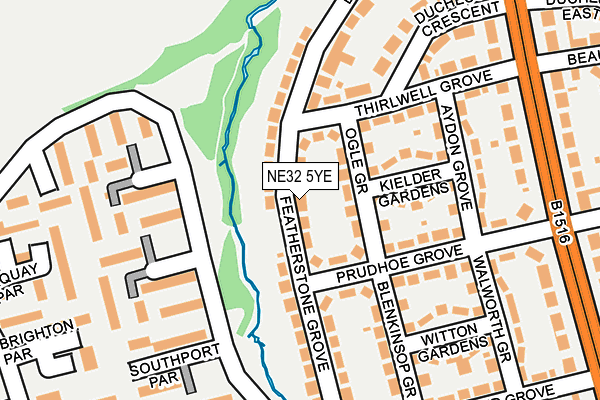 NE32 5YE map - OS OpenMap – Local (Ordnance Survey)