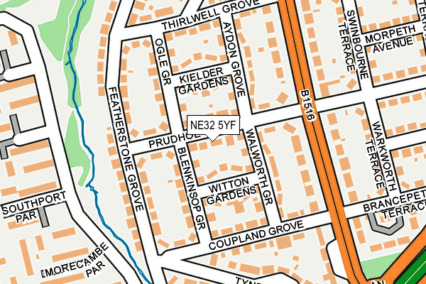 NE32 5YF map - OS OpenMap – Local (Ordnance Survey)