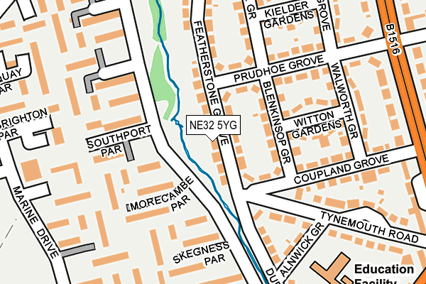 NE32 5YG map - OS OpenMap – Local (Ordnance Survey)