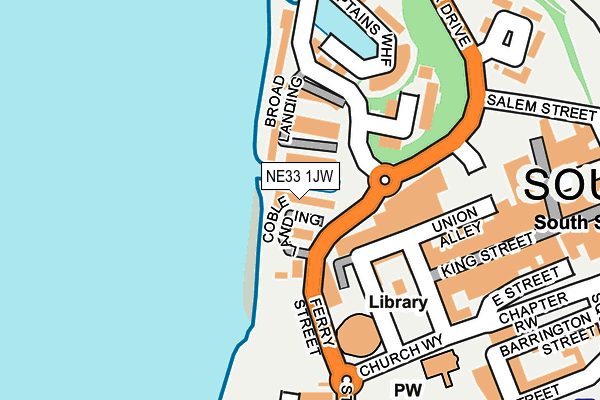 NE33 1JW map - OS OpenMap – Local (Ordnance Survey)