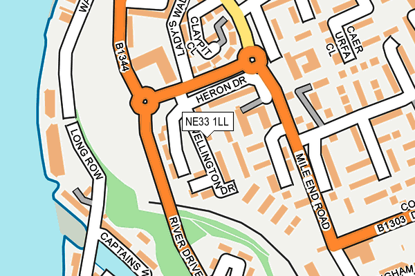 NE33 1LL map - OS OpenMap – Local (Ordnance Survey)
