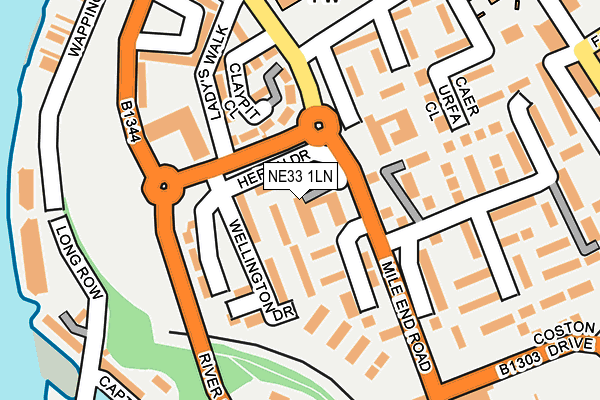 NE33 1LN map - OS OpenMap – Local (Ordnance Survey)