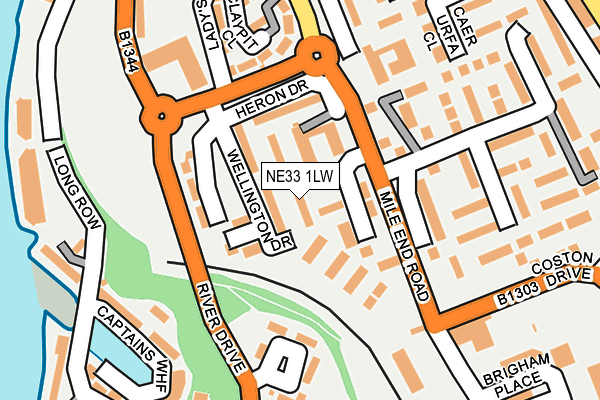 NE33 1LW map - OS OpenMap – Local (Ordnance Survey)