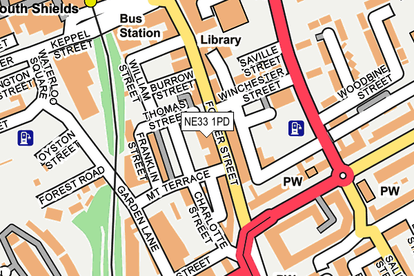 NE33 1PD map - OS OpenMap – Local (Ordnance Survey)