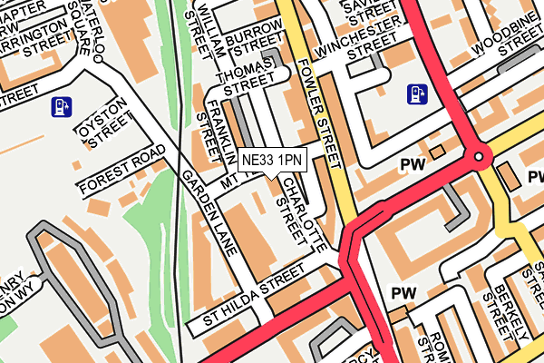 NE33 1PN map - OS OpenMap – Local (Ordnance Survey)