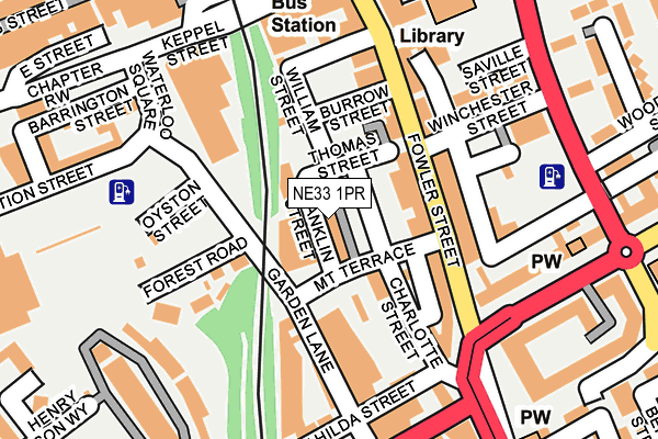 NE33 1PR map - OS OpenMap – Local (Ordnance Survey)