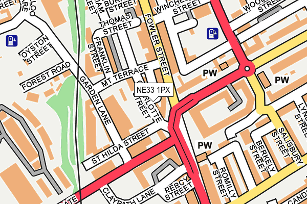 NE33 1PX map - OS OpenMap – Local (Ordnance Survey)