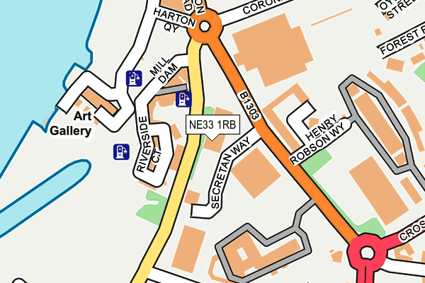 NE33 1RB map - OS OpenMap – Local (Ordnance Survey)