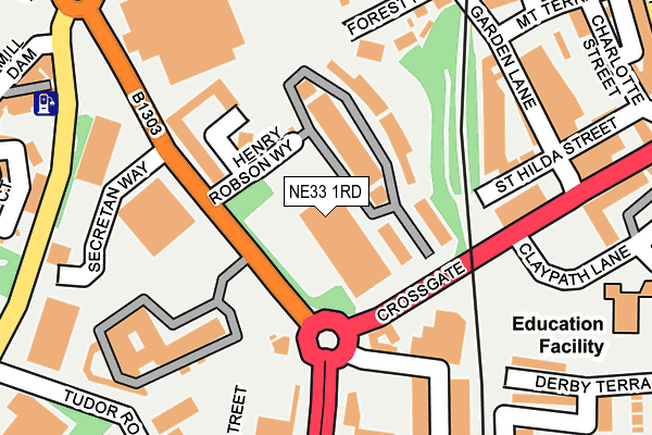 NE33 1RD map - OS OpenMap – Local (Ordnance Survey)