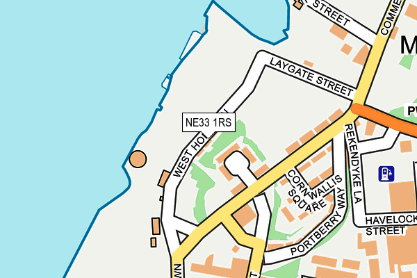 NE33 1RS map - OS OpenMap – Local (Ordnance Survey)