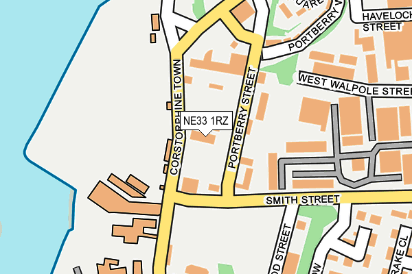 NE33 1RZ map - OS OpenMap – Local (Ordnance Survey)