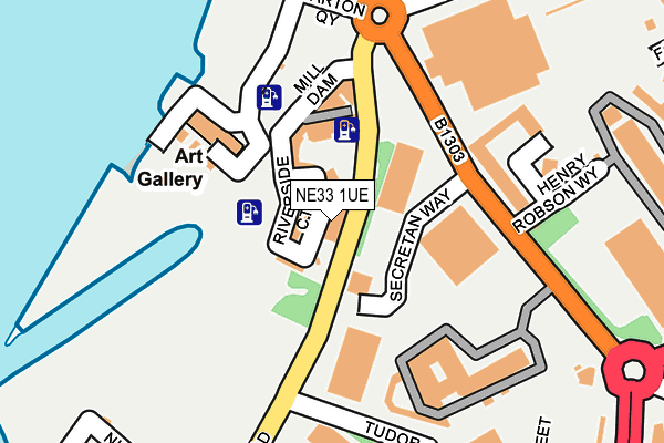 NE33 1UE map - OS OpenMap – Local (Ordnance Survey)