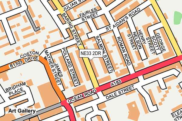NE33 2DR map - OS OpenMap – Local (Ordnance Survey)