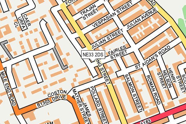 NE33 2DS map - OS OpenMap – Local (Ordnance Survey)