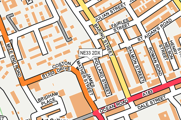 NE33 2DX map - OS OpenMap – Local (Ordnance Survey)