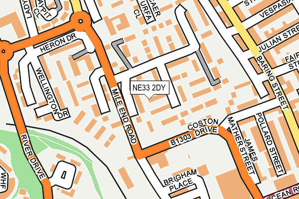 NE33 2DY map - OS OpenMap – Local (Ordnance Survey)