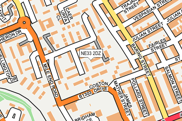 NE33 2DZ map - OS OpenMap – Local (Ordnance Survey)