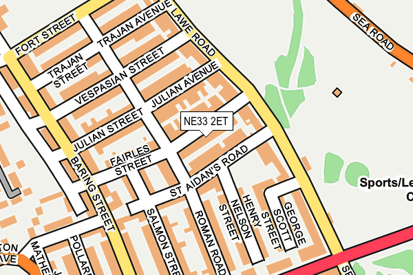 NE33 2ET map - OS OpenMap – Local (Ordnance Survey)