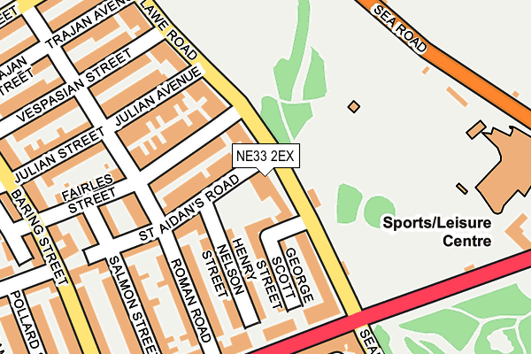 NE33 2EX map - OS OpenMap – Local (Ordnance Survey)