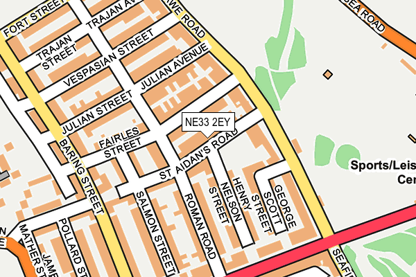 NE33 2EY map - OS OpenMap – Local (Ordnance Survey)