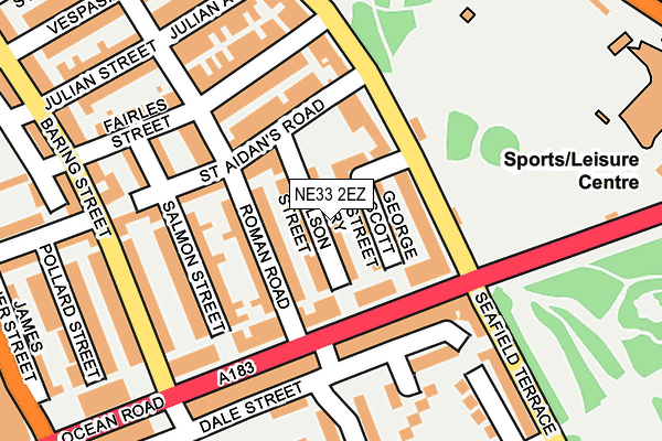 NE33 2EZ map - OS OpenMap – Local (Ordnance Survey)