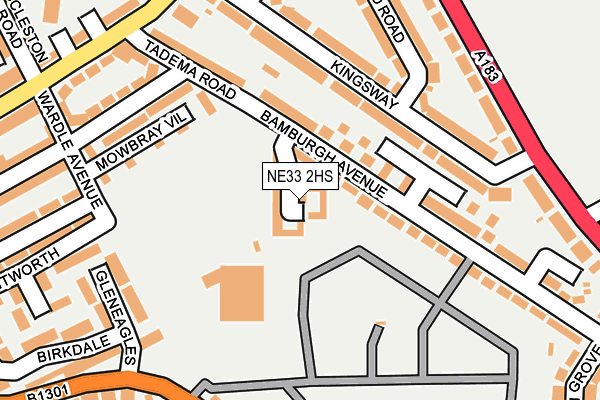 NE33 2HS map - OS OpenMap – Local (Ordnance Survey)