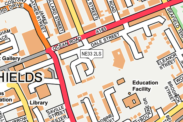NE33 2LS map - OS OpenMap – Local (Ordnance Survey)