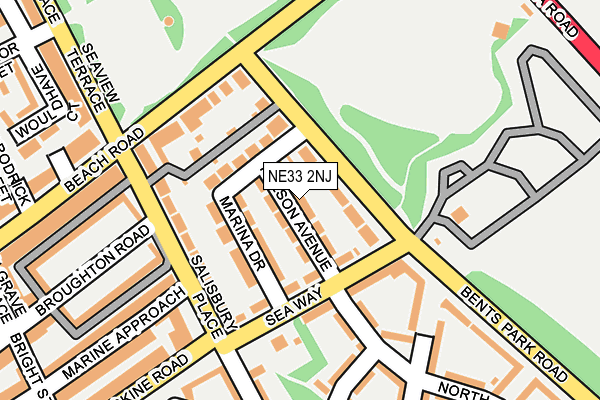 NE33 2NJ map - OS OpenMap – Local (Ordnance Survey)