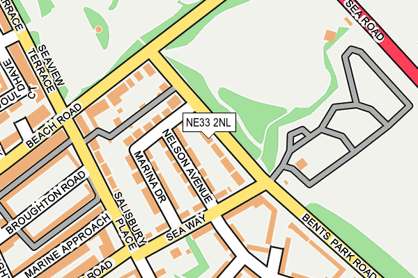 NE33 2NL map - OS OpenMap – Local (Ordnance Survey)