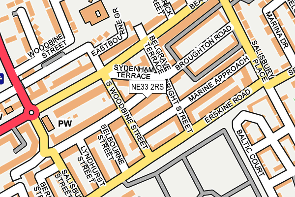 NE33 2RS map - OS OpenMap – Local (Ordnance Survey)