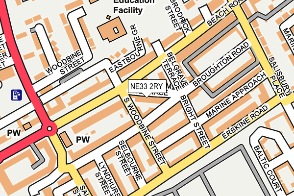 NE33 2RY map - OS OpenMap – Local (Ordnance Survey)