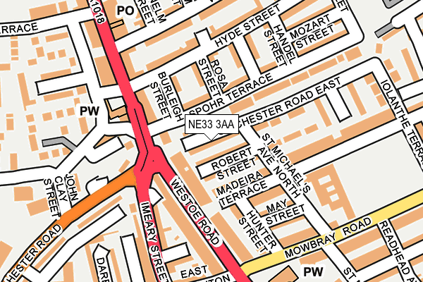 NE33 3AA map - OS OpenMap – Local (Ordnance Survey)