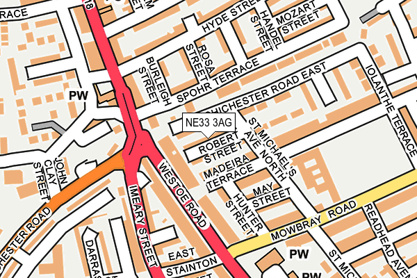 NE33 3AG map - OS OpenMap – Local (Ordnance Survey)