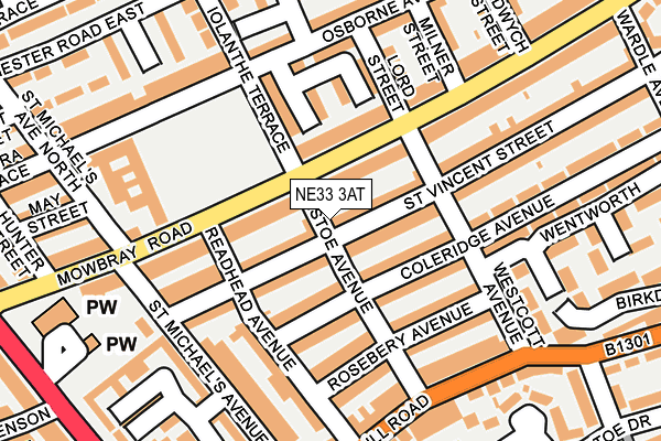 NE33 3AT map - OS OpenMap – Local (Ordnance Survey)