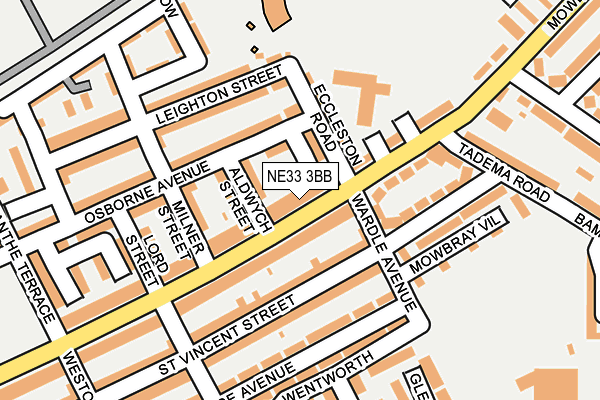 NE33 3BB map - OS OpenMap – Local (Ordnance Survey)
