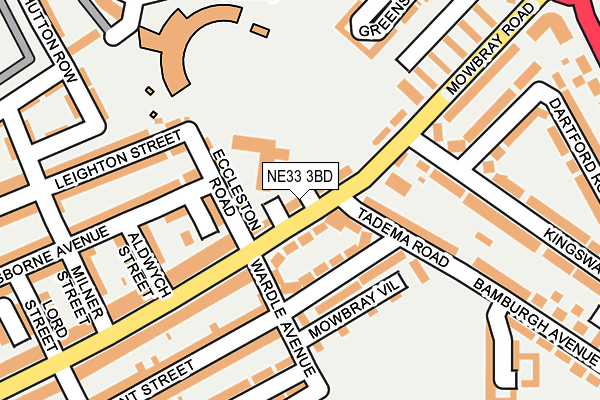NE33 3BD map - OS OpenMap – Local (Ordnance Survey)